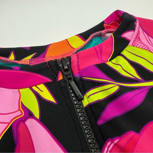 NWT Trina Turk Women’s Long Sleeve One Piece Zipper Floral Bathing Suit Medium - Picture 7 of 14